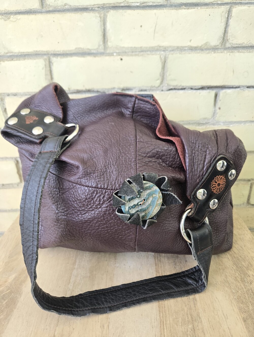 Handmade Leather Hobo Bag